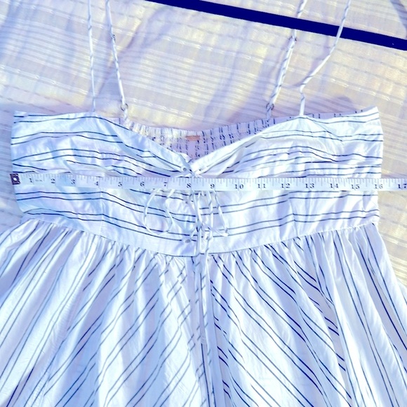 🌟FREE PEOPLE Easy Breezy Midi Dress, Sz.L., Ivory Combo, Lovely Navy Stripes 🌻 - Picture 14 of 15